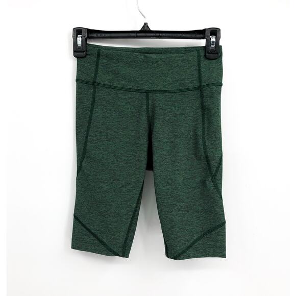 OUTDOOR VOICES Women's Double Time 10" Shorts XS Green Biker Pocket Mid Rise NWT - Picture 2 of 8